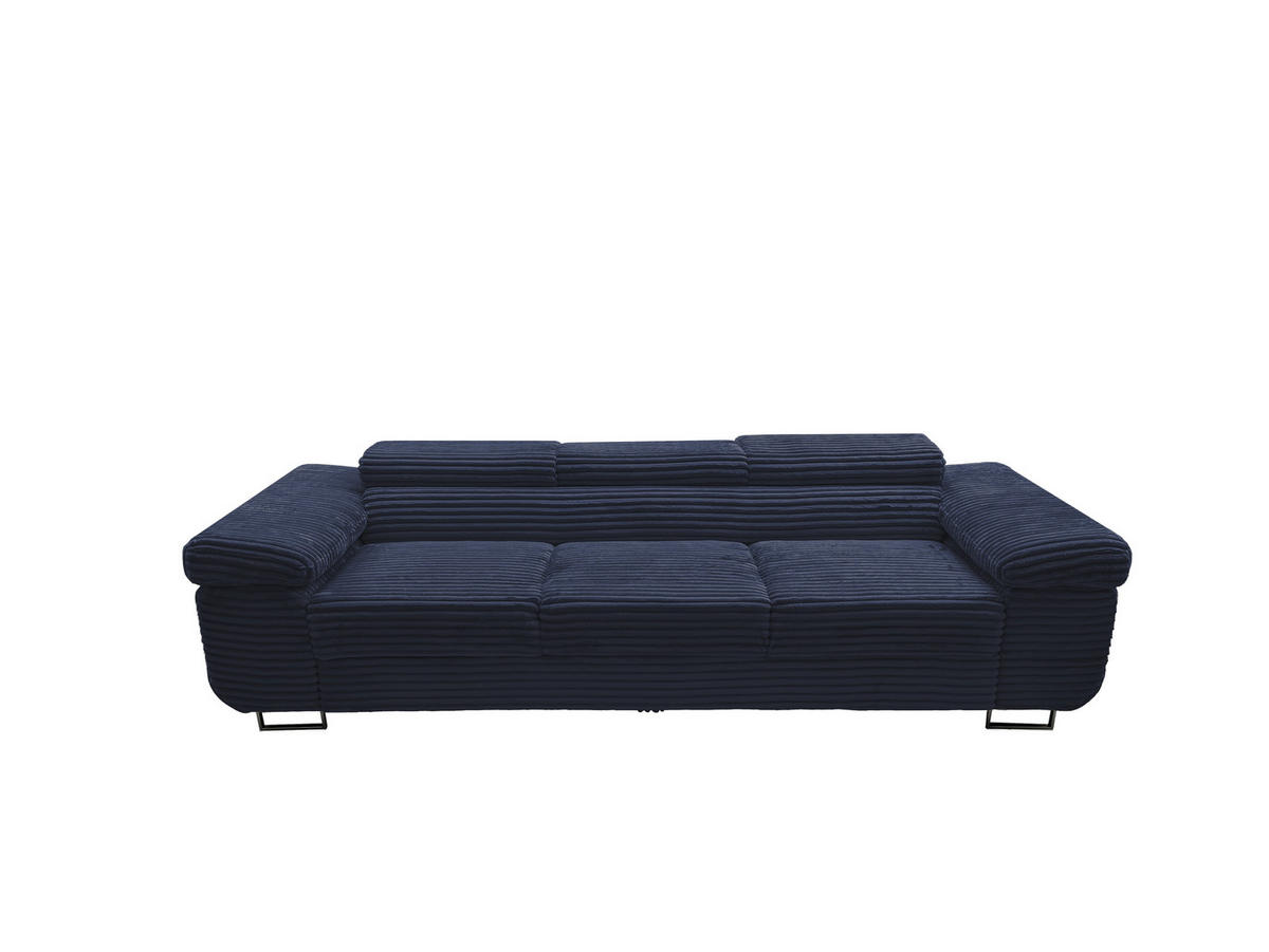 GUSTAW Sitzgarnitur 3+2+1, Schlafsofa 3-Sitzer, Cordbezug Blau - Blau, Textil (225/92/101cm) - KS Home Concept