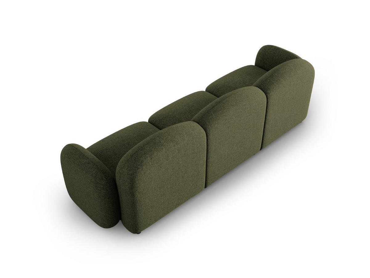 SOFA Blair aus Chenille-Stoff grün meliert 3 Sitzplätze - Grün, Textil (87/80/272cm) - Micadoni