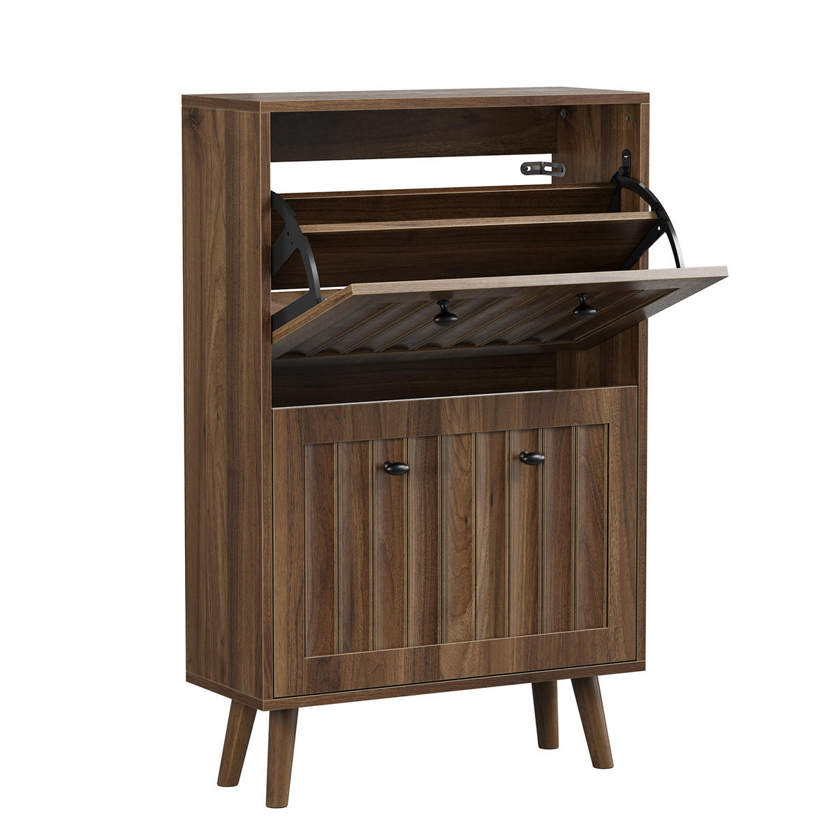 SCHUHSCHRANK Nussbaumfarben 60/24/95 cm - Walnussfarben, Holzwerkstoff (60/95/24cm) - PANGIVO