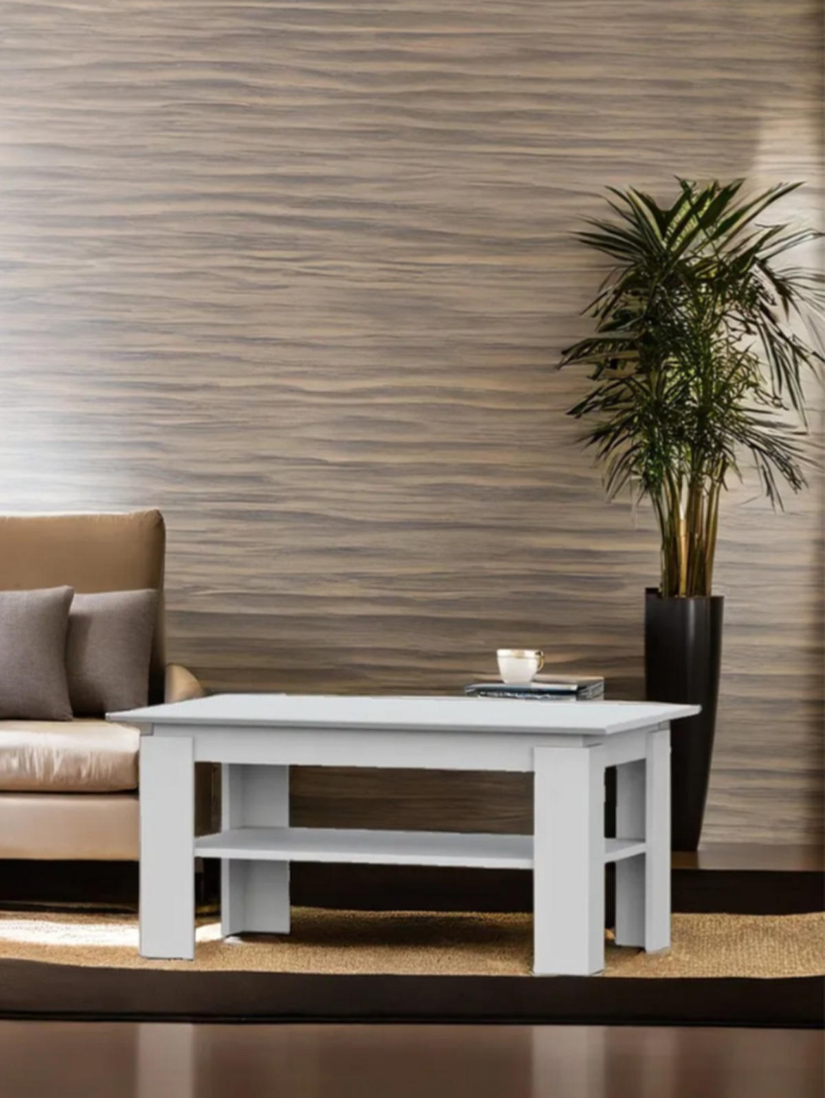 COUCHTISCH Weiß 90/43/55 - Weiß, Holzwerkstoff (55/90/43cm) - RAUMHIRSCH FURNITURE