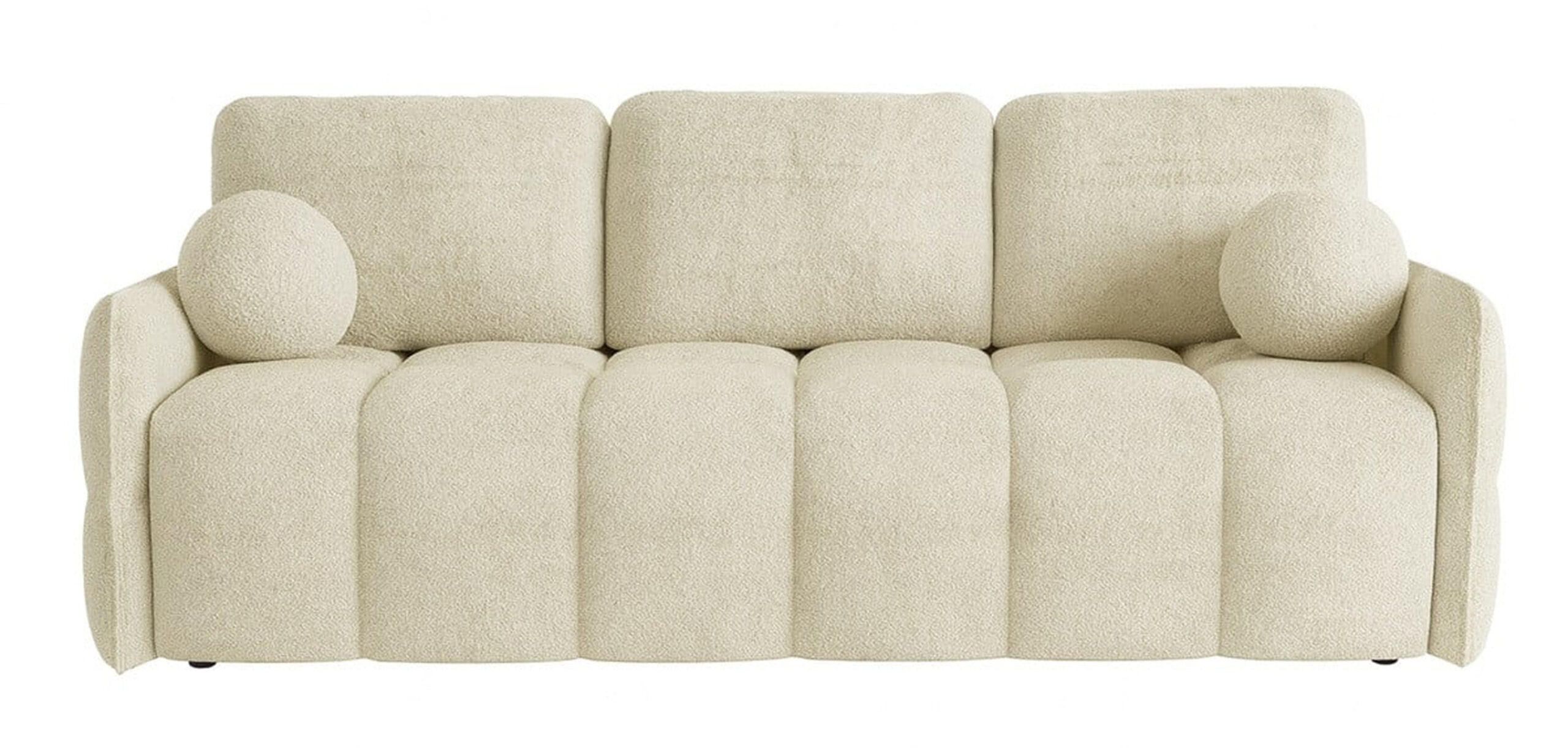 SCHLAFSOFA EMILI, Sofa mit Schlaffunktion und Bettkasten, Farbe: Beige, Bouclé-Stoff - Beige, Textil (212/95/90cm) - Sepro Meble