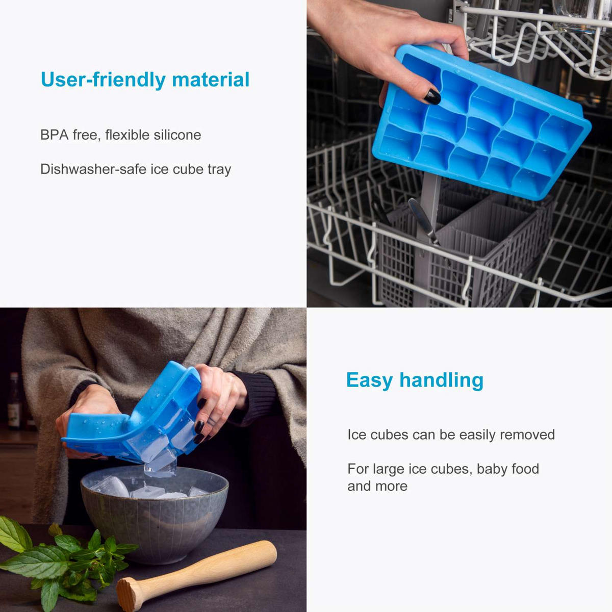 EISWÜRFELFORM - Blau, Kunststoff (11/3.5/18cm) - Intirilife