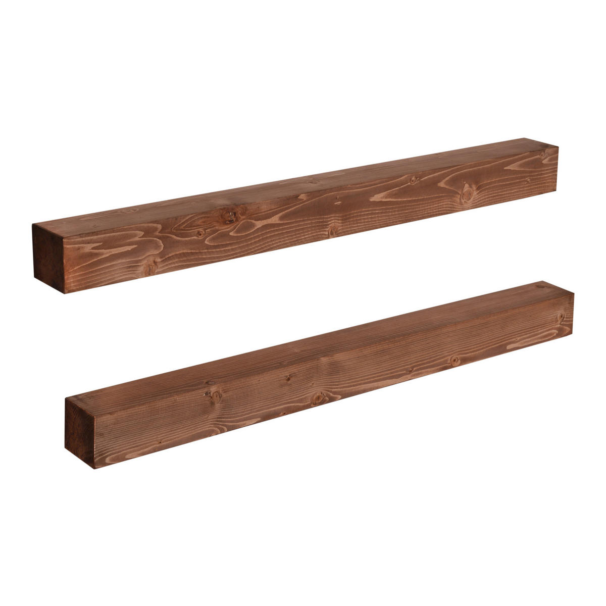 WANDREGAL-SET 2 TLG. Munkebo - Naturfarben, Holz (100/9/9cm) - [en.casa]