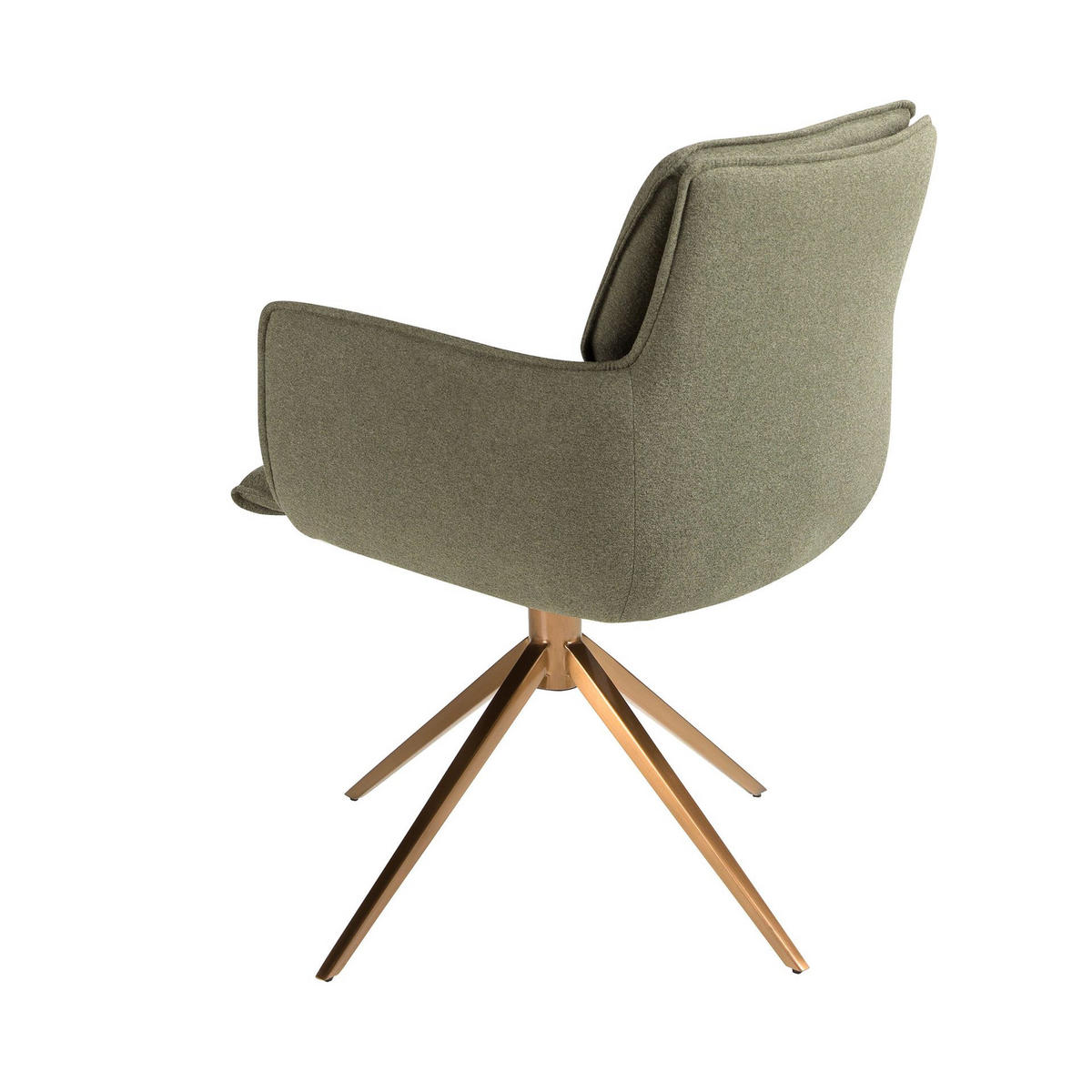 STUHL Drehstuhl aus olivgrünem Stoff 62/75/83 cm - Messingfarben/Olivgrün, Textil/Metall (62/83/75cm) - ANGEL CERDA