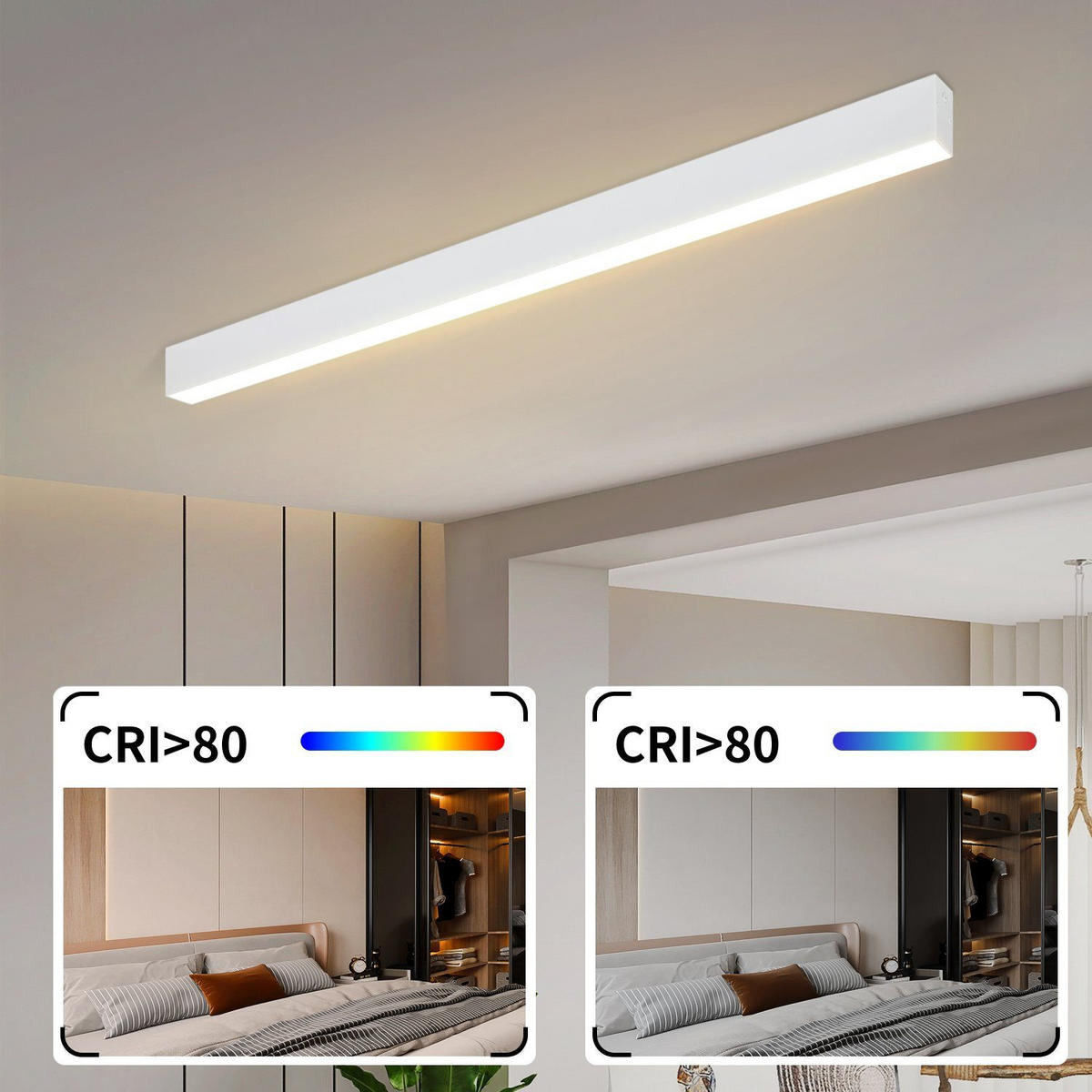 LED-DECKENLEUCHTE Werner 107/3.5/5.5 cm - Weiß, Metall (107/3.5/5.5cm) - Nettlife