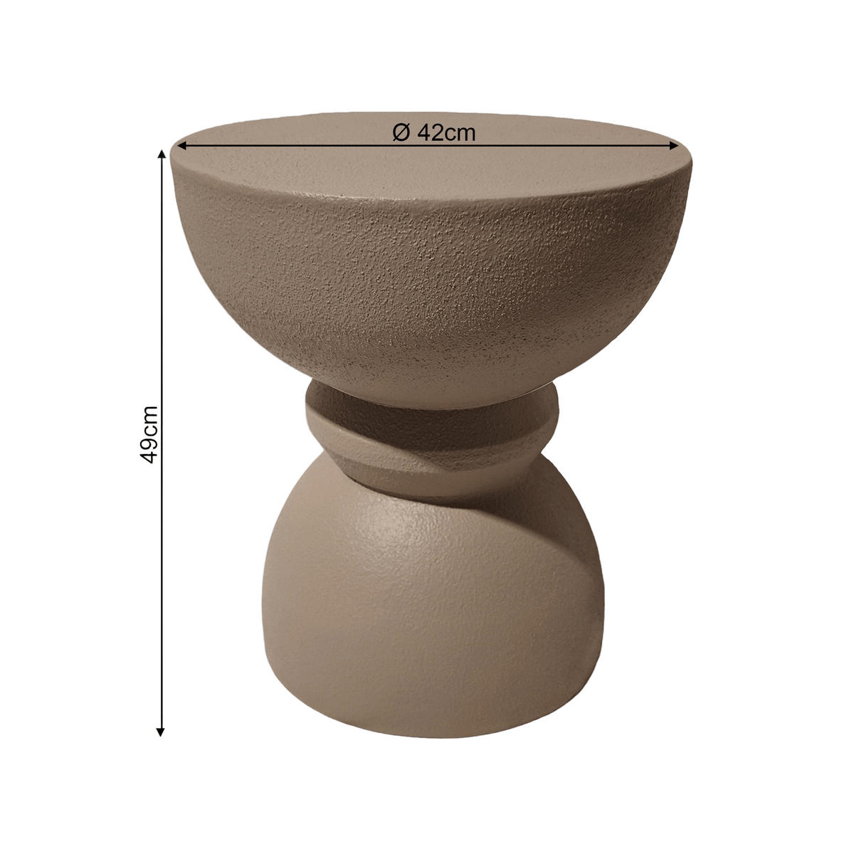 BEISTELLTISCH Mokkabraun 35/35/42,5 cm - Braun, Stein (36/36/42.5cm) - Mobili Rebecca