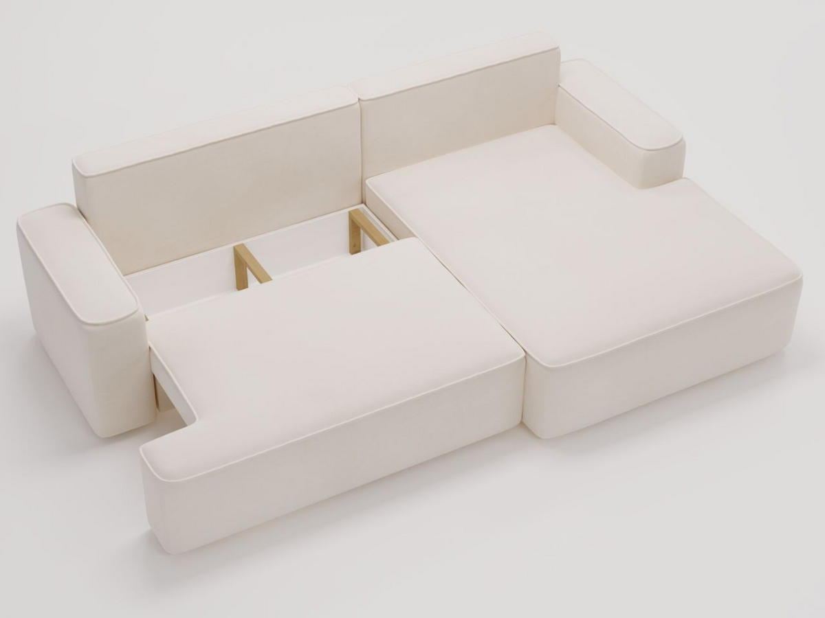 ECKSOFA California Creme Rechts - Creme, Holz/Textil (270/165cm) - Graingold