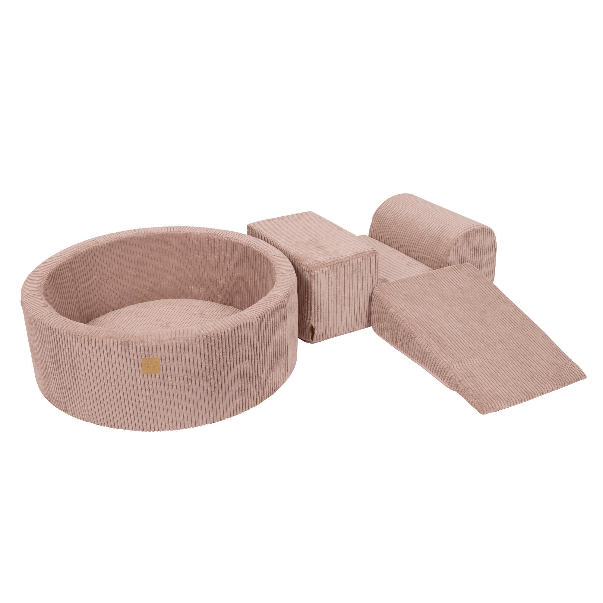 BÄLLEBAD mit Schaumstoff Bausteinen, Aesthetic, Rosa - Rosa, Textil (230/45/30cm) - MeowBaby