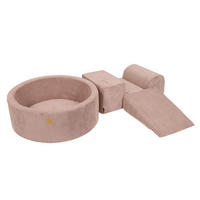 BÄLLEBAD mit Schaumstoff Bausteinen, Aesthetic, Rosa - Rosa, Textil (230/45/30cm) - MeowBaby