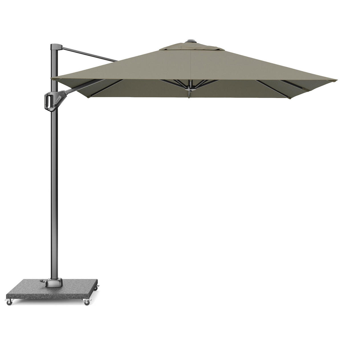 AMPELSCHIRM eckig 2.5 x 2.5 m Voyager T¹ Basic 360° kippbar taupe/anthrazit - Taupe, Metall (250/250cm) - Platinum