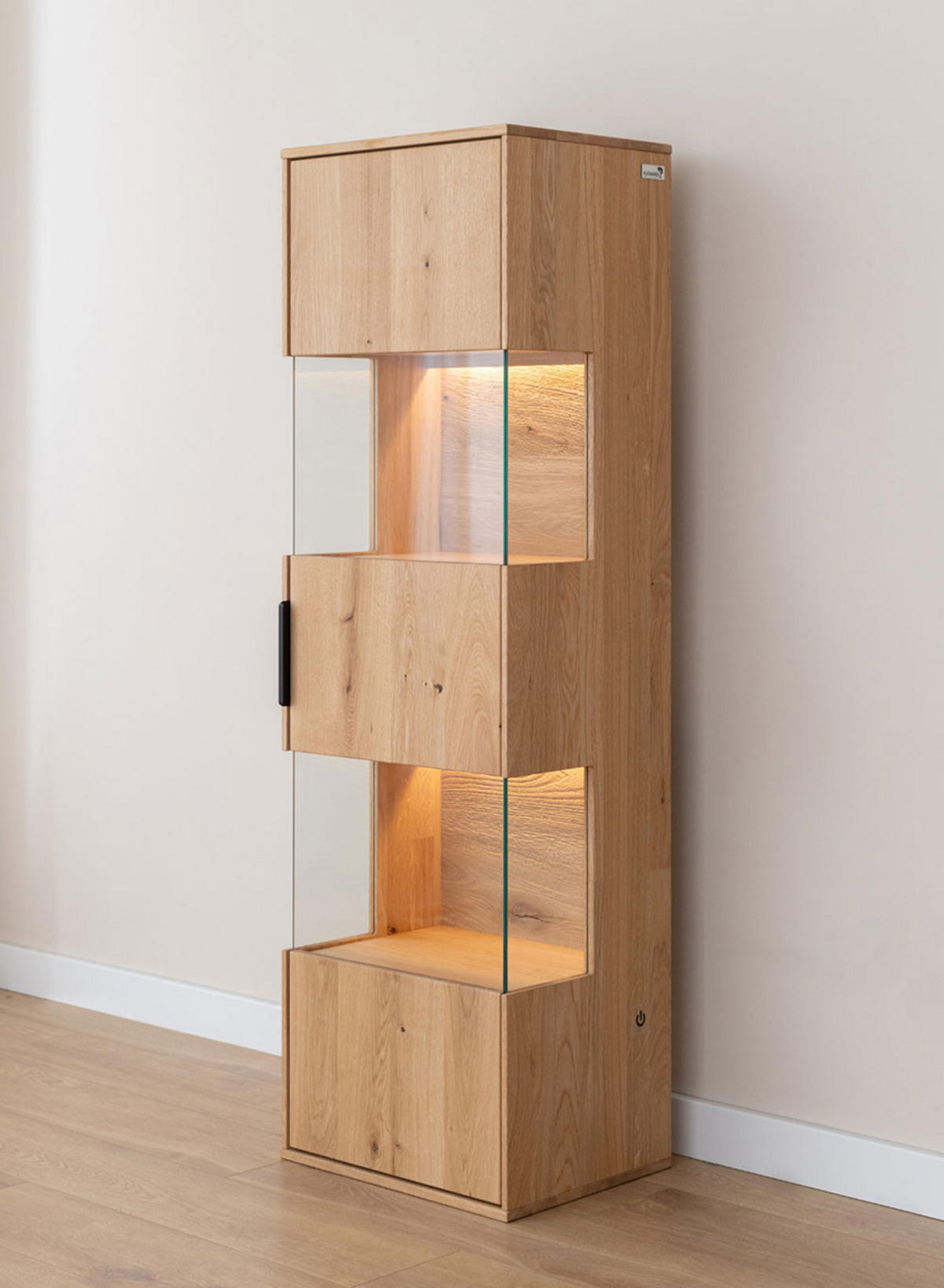 HÄNGEVITRINE Tirano Eiche Natur 43 / 33 / 142cm - Eichefarben, Holz (43/142/33cm) - Feldmann-Wohnen