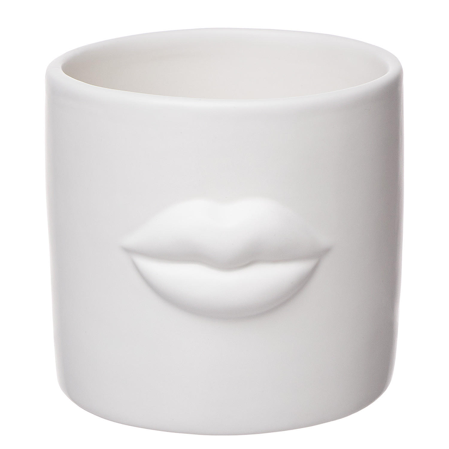 BLUMENÜBERTOPF Kiss - Weiß, Stein (10cm) - Butlers