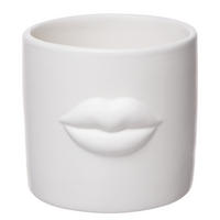 BLUMENÜBERTOPF Kiss - Weiß, Stein (10cm) - Butlers