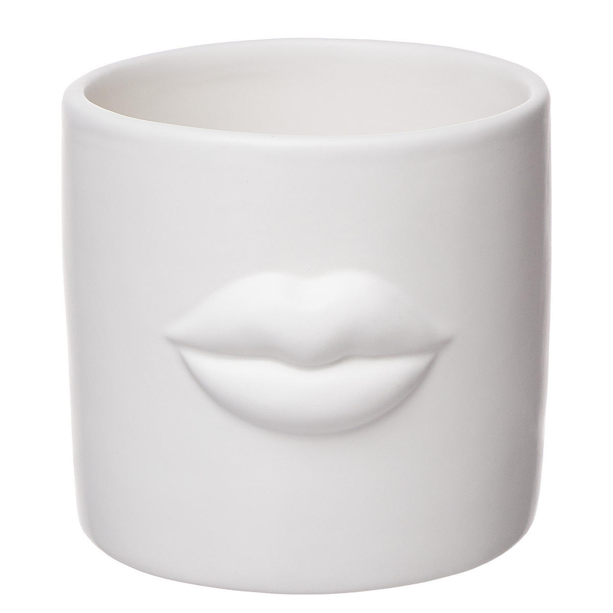 BLUMENÜBERTOPF Kiss - Weiß, Stein (10cm) - Butlers