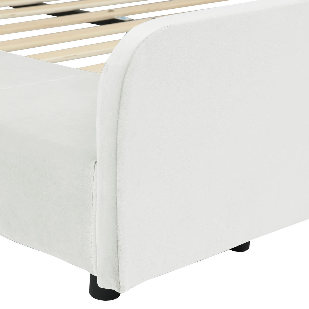 KINDERBETT 90/200 cm DE-02193, in Weiß, mit Schreibtisch und Hocker - Weiß, Holzwerkstoff (90/200cm) - ComfortXL