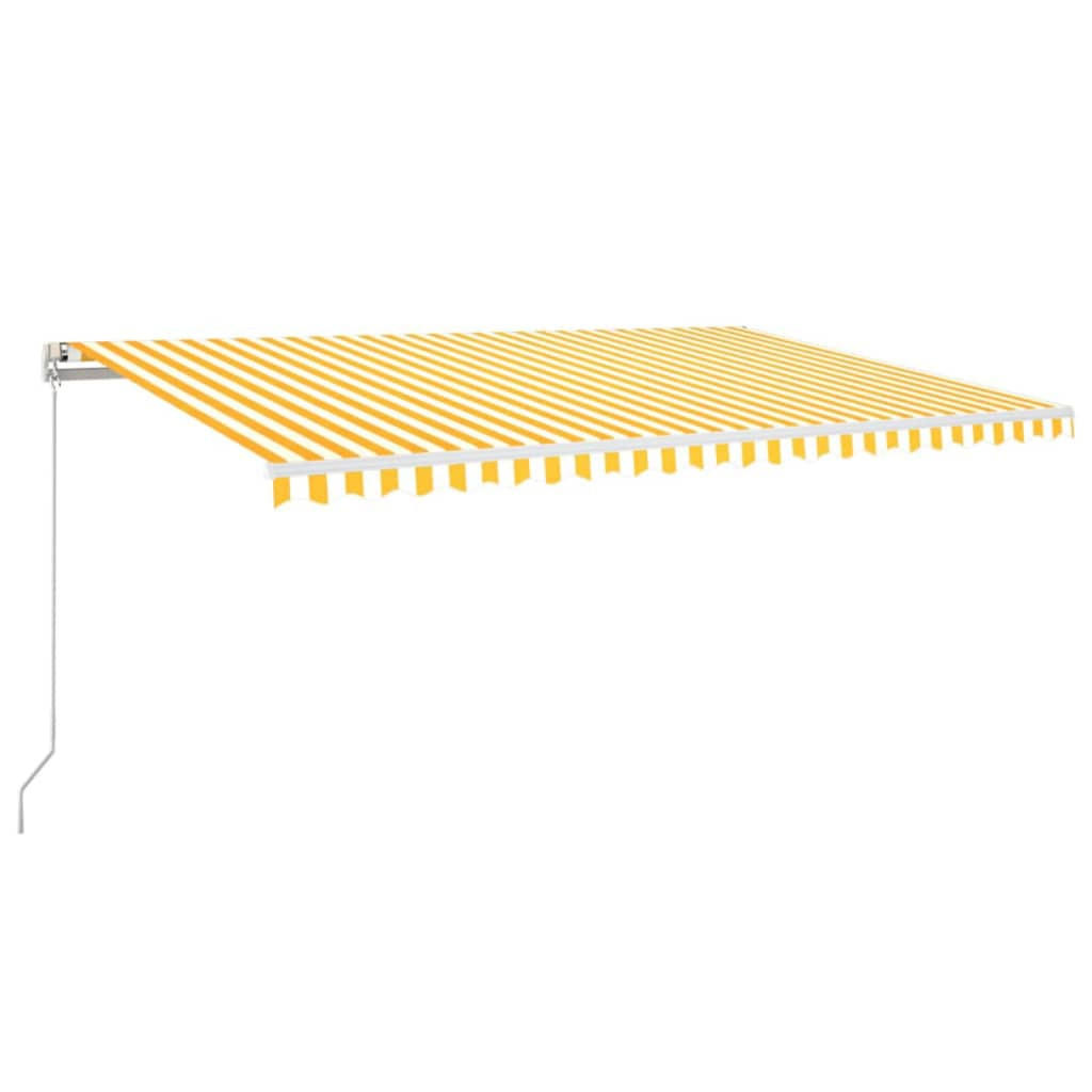 MARKISE Manuell Einziehbar 500x300 cm Gelb und Weiß - Gelb, Metall (500/300/500cm) - furnicato