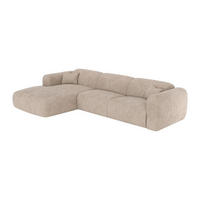 ECKSOFA mit Schlaffunktion - Ecke links - Cord fein gerippt - Beige - POGNI - Beige, Textil (299/165cm) - Vente-Unique