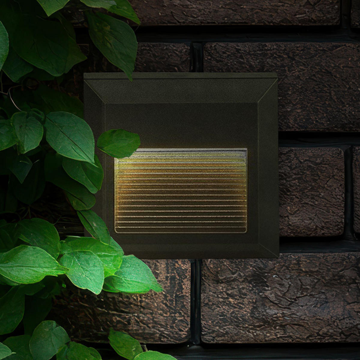 LED WANDLEUCHTE Quadrat Schwarz - Schwarz, Kunststoff (12.4/2.7/12.4cm)