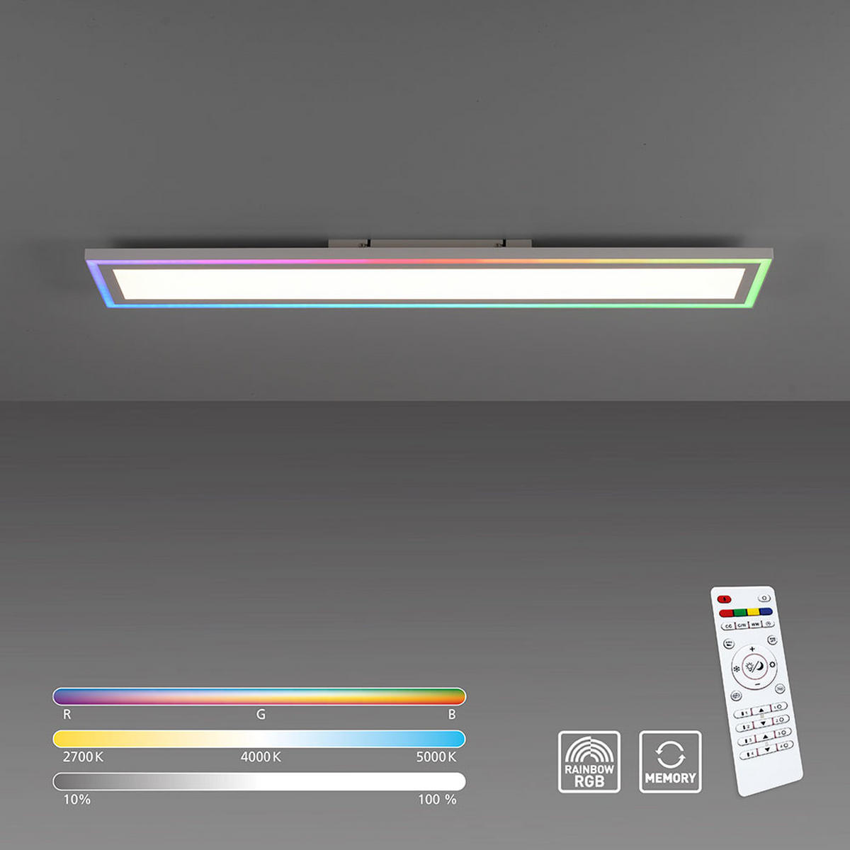 LED DECKENLEUCHTE Weiß mit Fernbedienung - Weiß, Metall (100/18/5.2cm)
