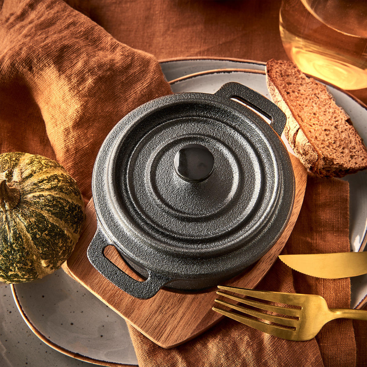 MINI-SERVIERTOPF Hot Iron - Schwarz, Metall (14/11/9cm) - Butlers