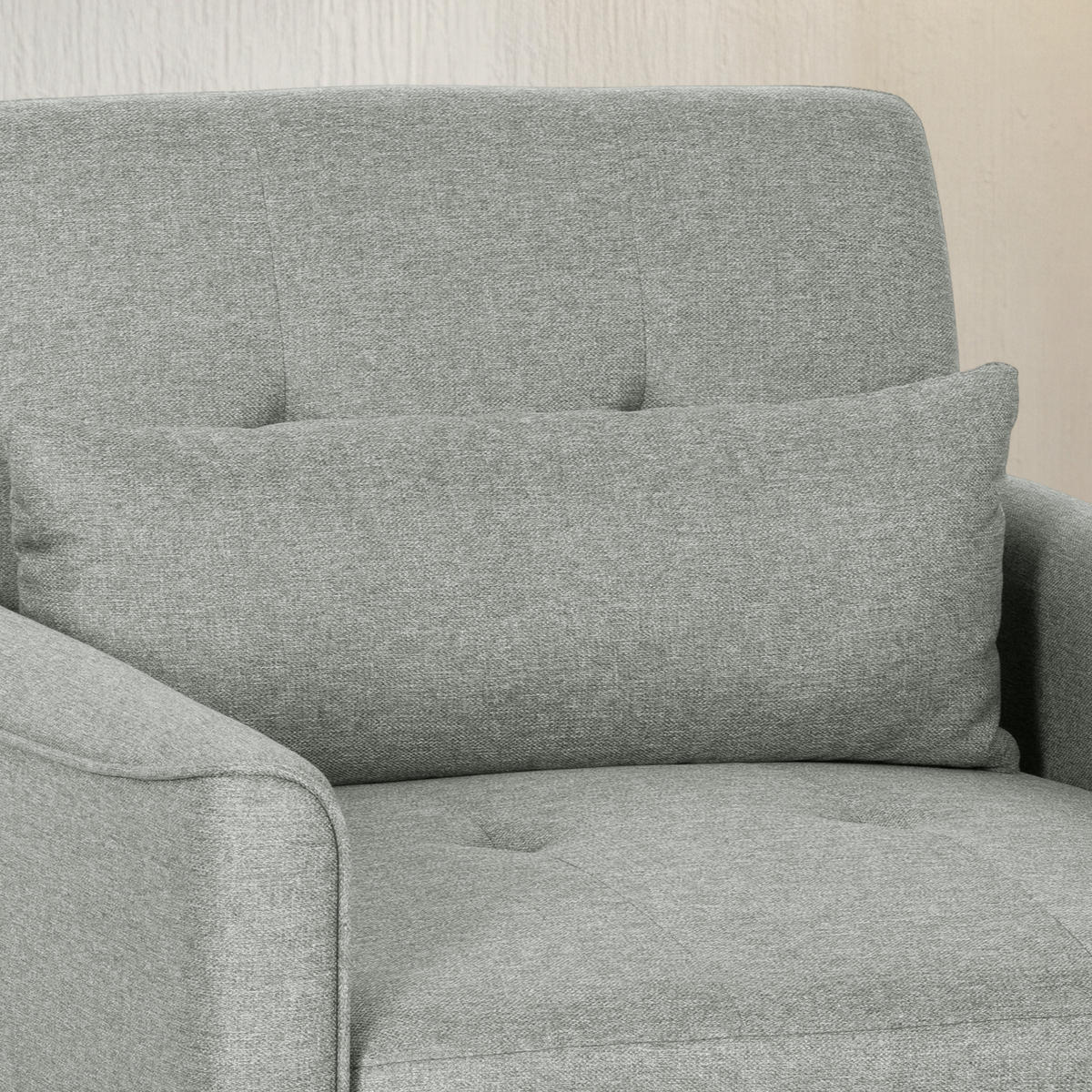 SCHLAFSESSEL 3-in-1 DE-08252 ausziehbar mit verstellbarer Rückenlehne Grau - Grau, Textil (187/45.5/68cm) - ComfortXL