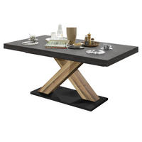 ESSTISCH ausziehbar Elene 180x90x76 Plankeneiche/Graphit - Grau, Holzwerkstoff (180/90/76cm) - 58aufmkessel