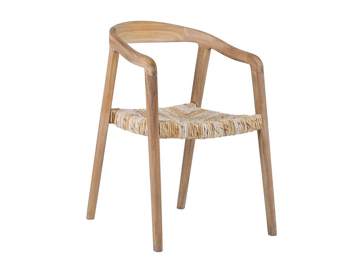 STUHL mit Armlehnen 2er-Set - Teakholz - Holzfarben hell - JUNARIA - Naturfarben, Naturmaterialien (55/78/57cm) - Vente-Unique