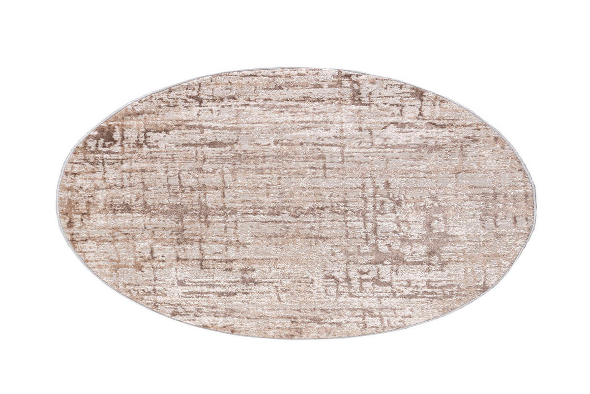 TEPPICH Beige Rund Abstrakt Kurzflor - 160 x 160 cm - Beige, Textil (160/160cm) - Mazovia