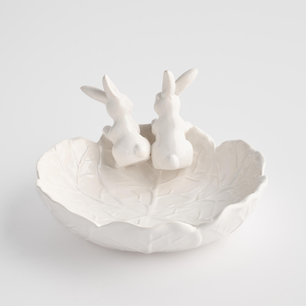 SERVIERSCHÜSSEL Whitebunno - Weiß, Stein (23/25/13cm) - home&you