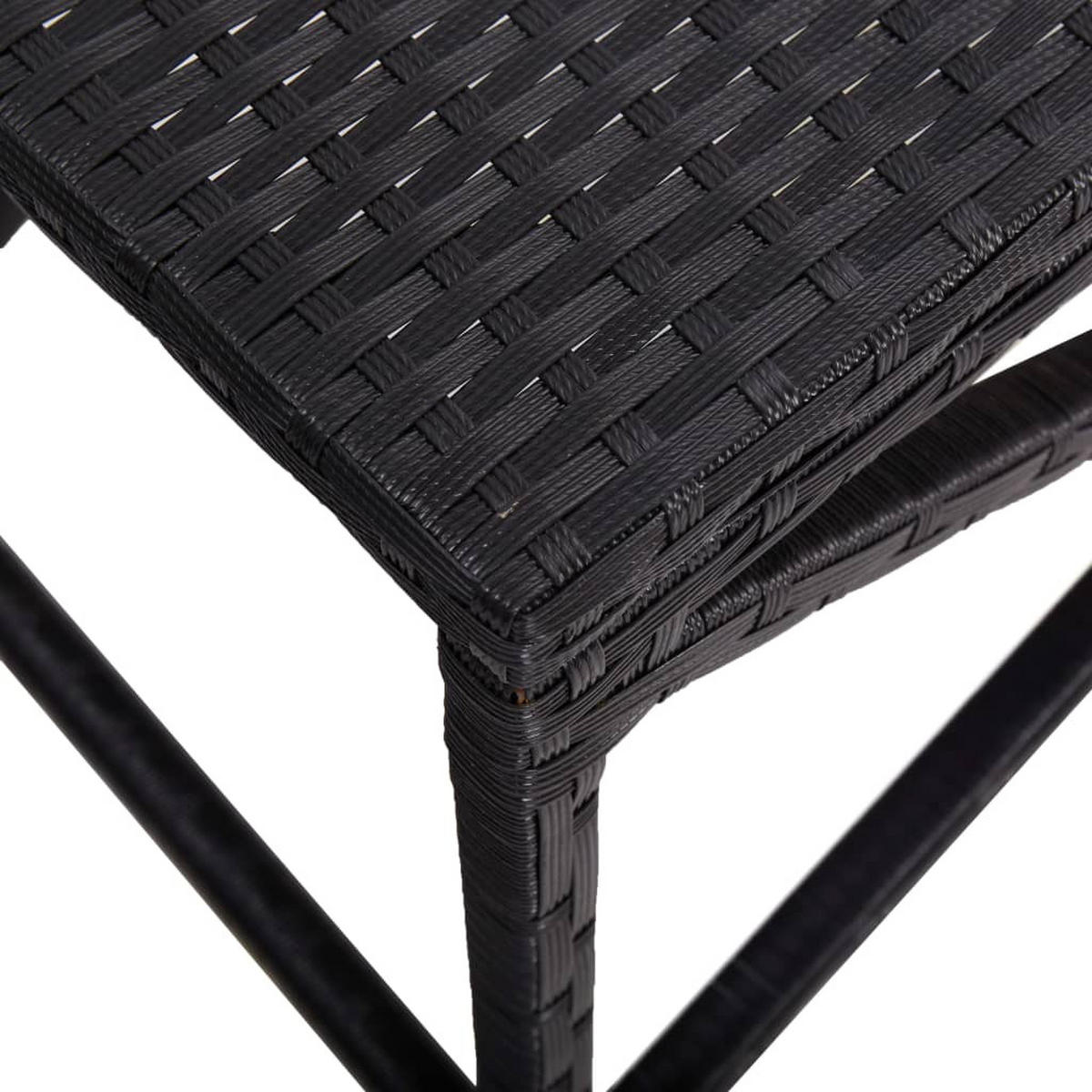 GARTENBANK 120 cm Poly Rattan Schwarz - Schwarz, Holz (120/43/40cm) - furnicato