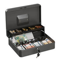 GELDKASSETTE - Grau, Kunststoff/Metall (30.5/8.5/24.5cm) - Relaxdays