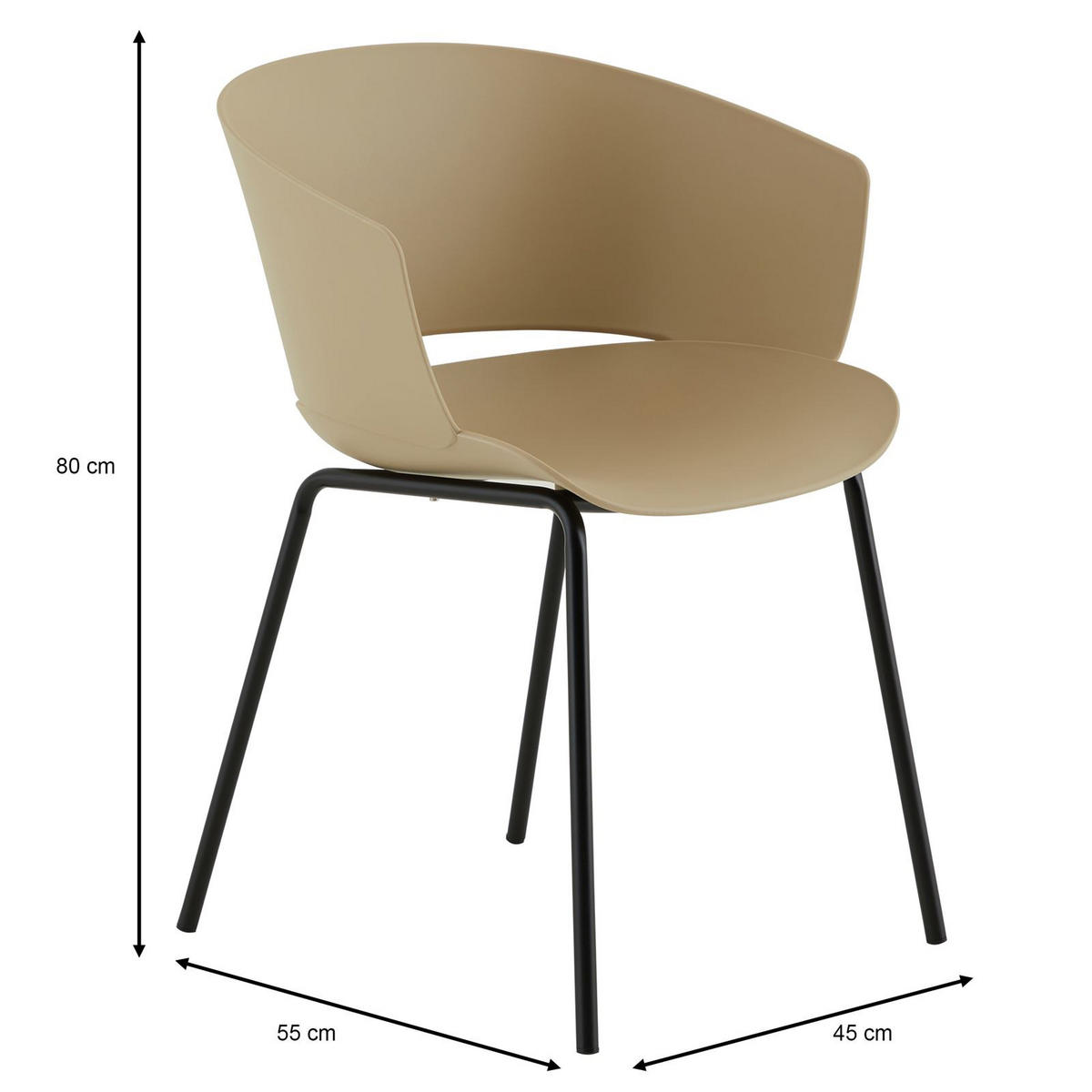 GARTENSTÜHLE NIVEL 4er-Set beige - Beige, Textil (60/80/56cm) - IDIMEX