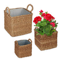 3XPFLANZKORB - Multicolor, Textil/Metall (40cm) - Relaxdays