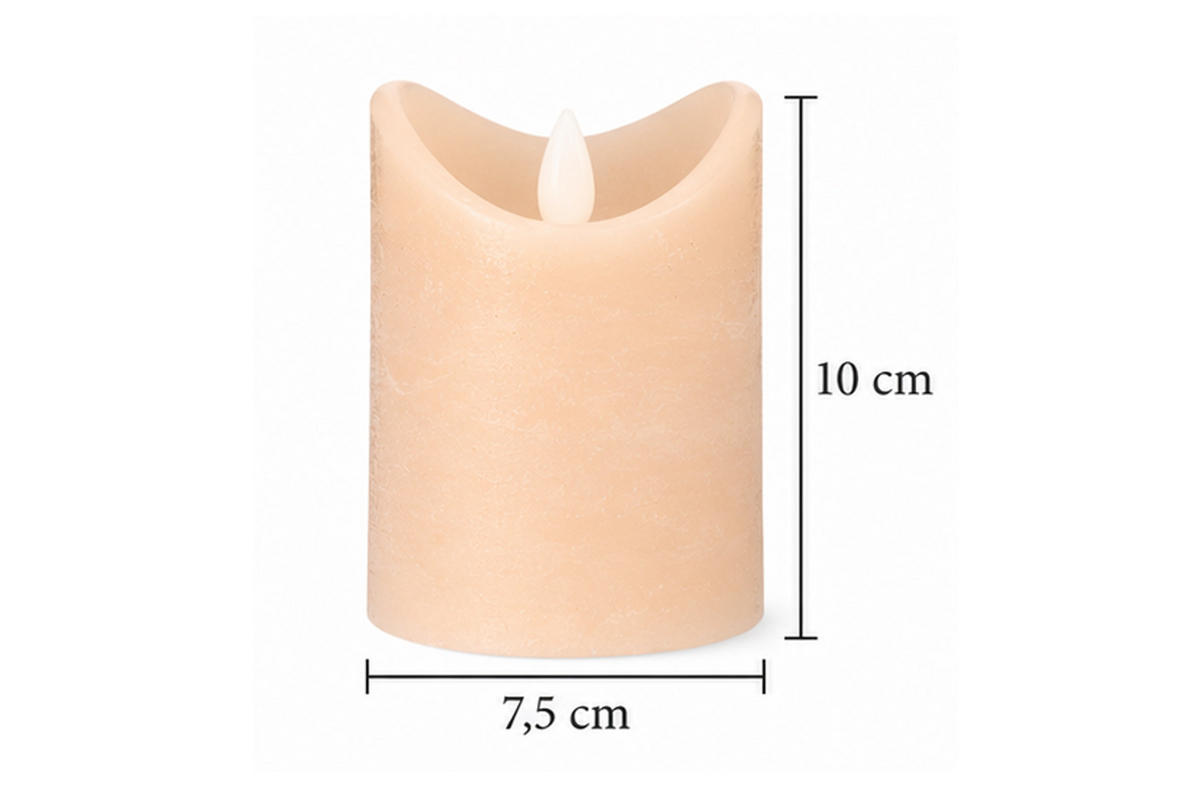 LED-KERZE Ø7,5x10 cm, Beige - Beige, Naturmaterialien (7.5/7.5/10cm) - dasmöbelwerk