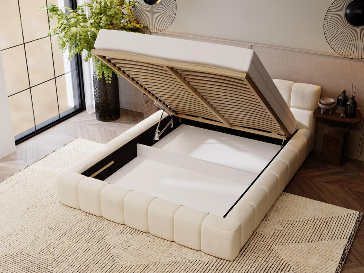 POLSTERBETT Alicante 140x200 Beige - Beige, Textil (140/200cm) - Graingold