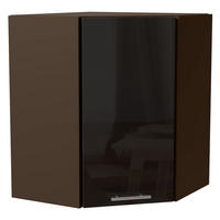 ECKHÄNGESCHRANK Essen W10/60 Schwarz Hochglanz / Lava Matt 60 / 60 / 72cm - Schwarz Hochglanz/Dunkelgrau, Holz/Holzwerkstoff (60/72/60cm) - Feldmann-Wohnen