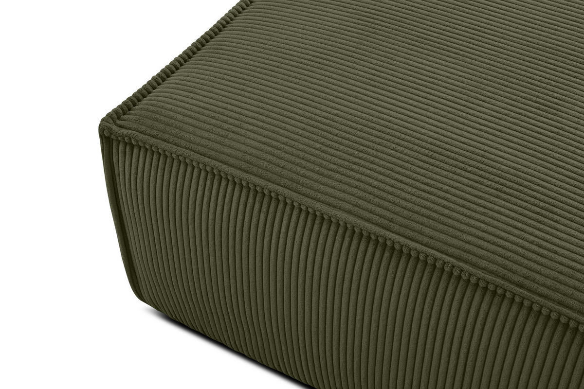 SITZPOUF NAPI gefederte Sitzfläche, grün - Schwarz/Olivgrün, Textil (83/45/83cm) - KONSIMO®