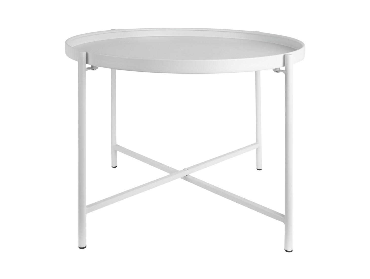 BEISTELLTISCH Meseta Weiß 50/50/38.5 cm - Weiß, Metall (50/50/38.5cm) - Leitmotiv