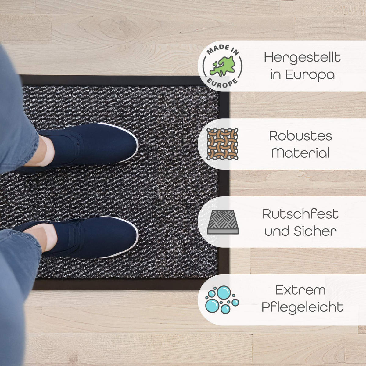 SCHMUTZFANGMATTE PALERMO - Blau, Textil (120/180cm) - WohnDirect