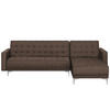 4-SITZER-ECKSOFA Polyester Braun rechtsseitig Aberdeen - Dunkelbraun, Textil (267/168cm) - Beliani