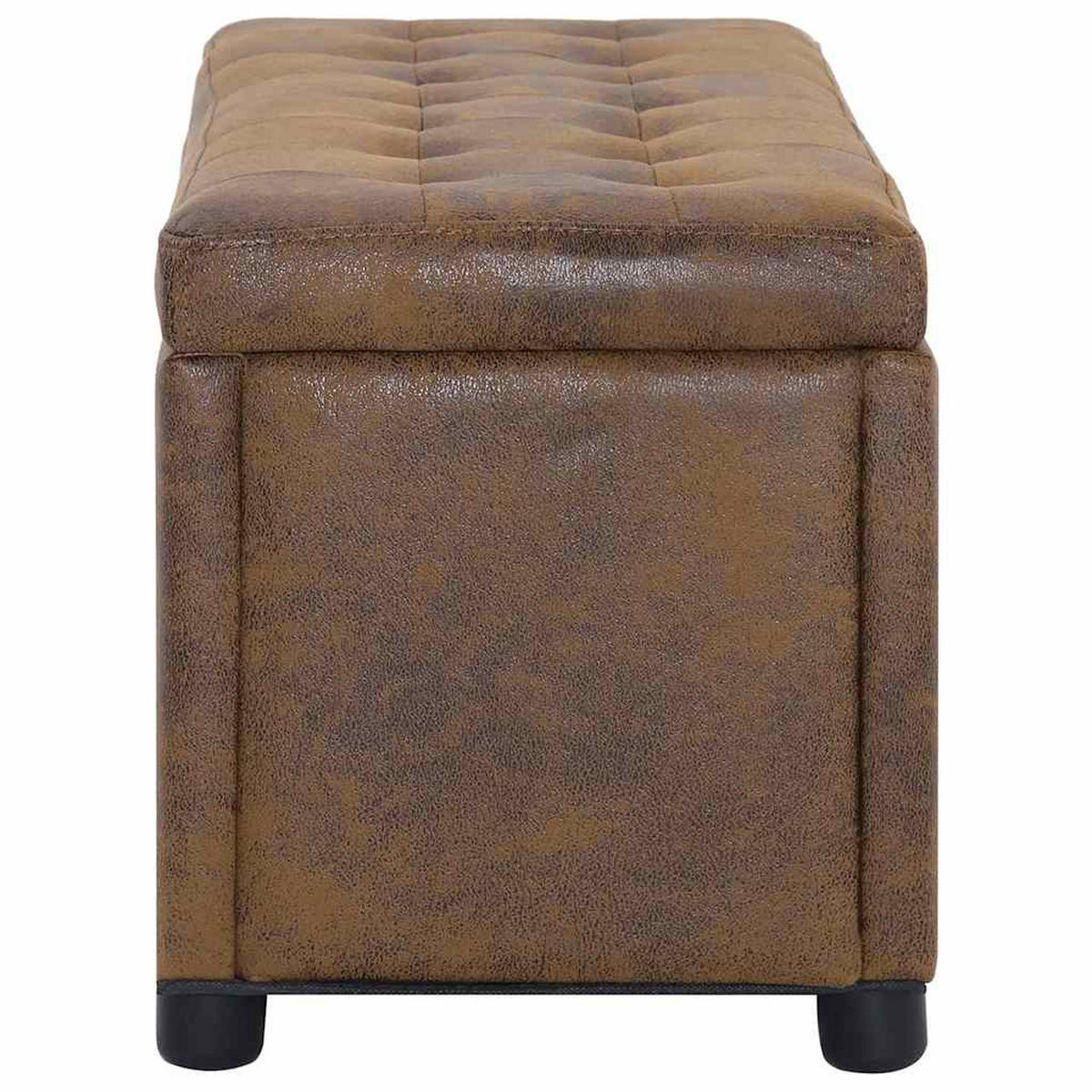 OTTOMAN Mit Stauraum 87,5 Cm Braun Wildleder-Optik - Braun, Leder (36/40/87.5cm) - vidaXL