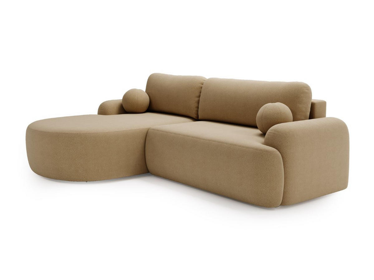 ECKSOFA Aurio Hellbraun Links - Hellbraun, Holz/Textil (177/261cm) - Graingold