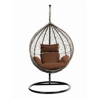 POLYRATTAN Hängesessel mit Gestell CIELO - Grau/Braun - Grau, Kunststoff (104/200/104cm) - Home Deluxe