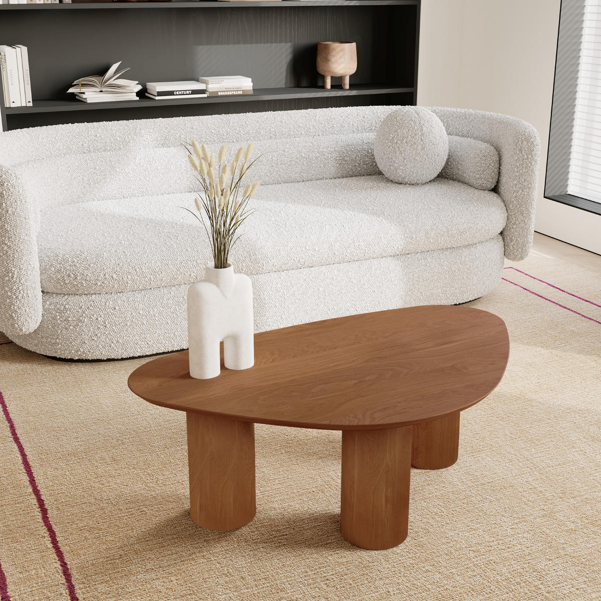 COUCHTISCH Sperrholz Nussbaum 80cm - Braun, Holz (55/80/35cm) - Sia Home