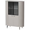 GLASVITRINE geriffelt aus MDF, Kaschmir mit LED-Beleuchtung - Kaschmir, Holzwerkstoff (112/155/40cm) - Idohome