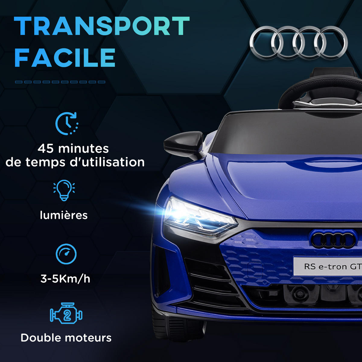 ELEKTRO-KINDERAUTO DE-13054 Fernbedienung Blau - Blau, Kunststoff (103/58/41cm) - ComfortXL