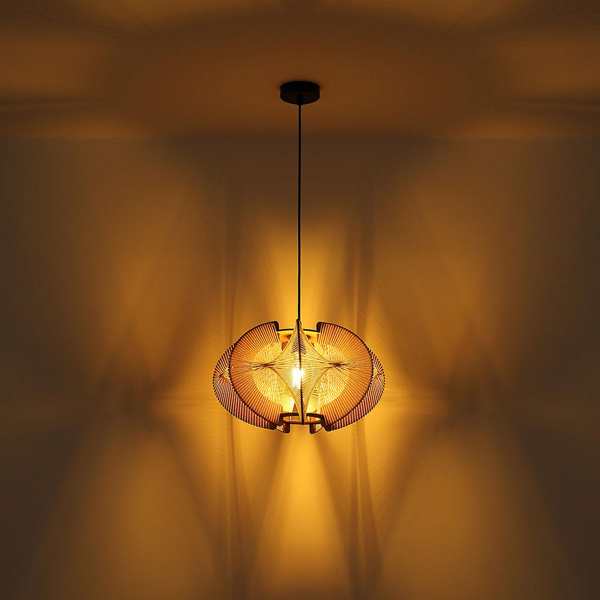 HÄNGELEUCHTE MDF Braun Naturfarben - Braun, Holz (44/44/150cm) - Nowa