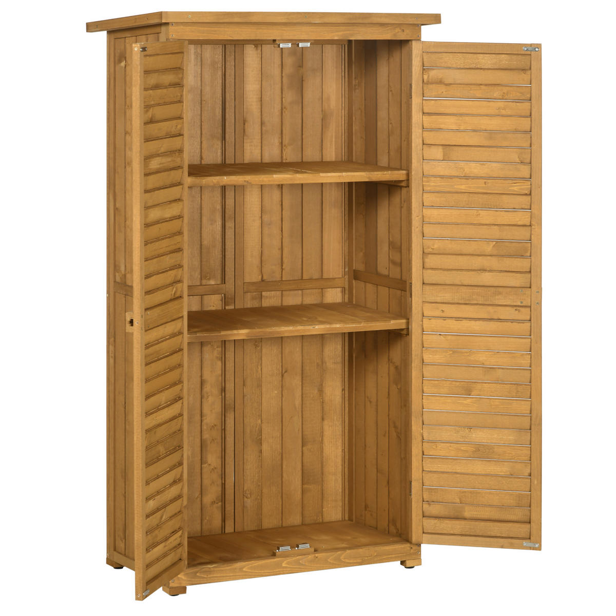 GERÄTESCHUPPEN DE-17605 2 Jalousietüren mit Bitumendach Naturholz - Naturfarben, Holz (87/160/46.5cm) - ComfortXL