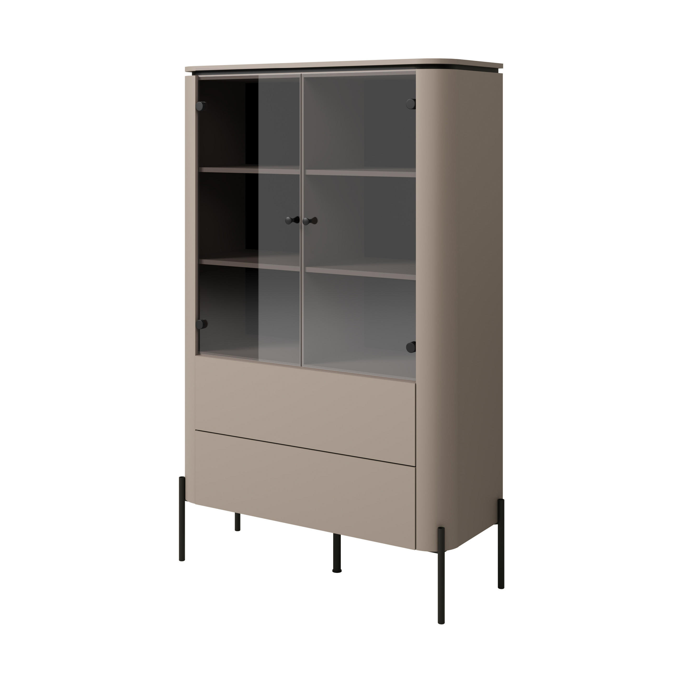 MASSENO VITRÍNA BELVIO 98/160/40 cm Odstíny béžové