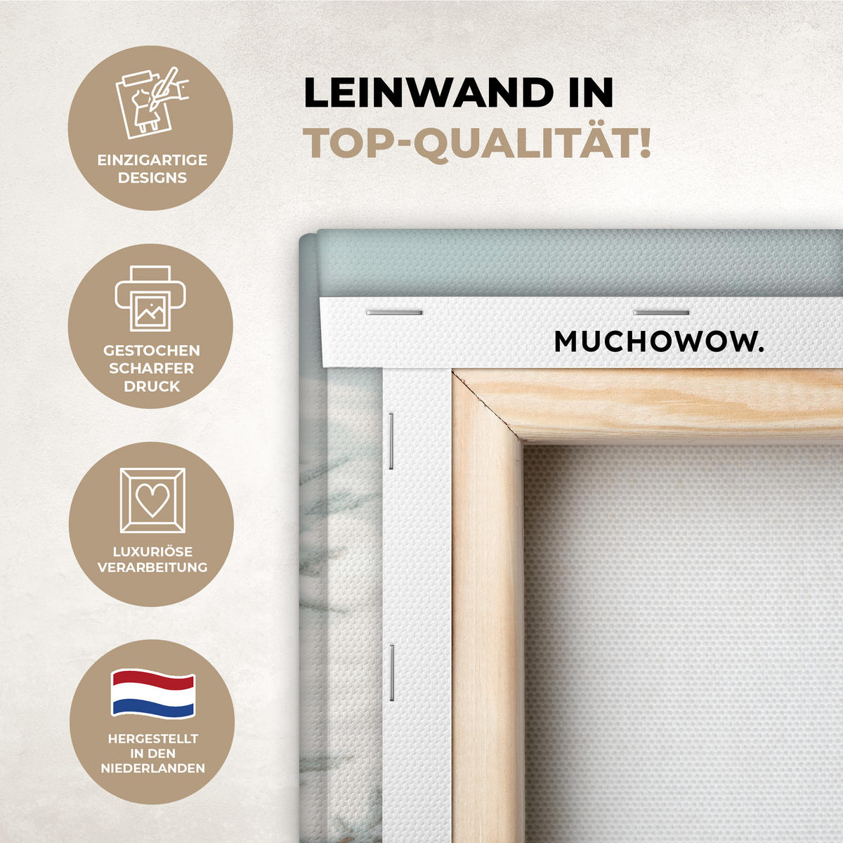 LEINWANDBILD Auto - Rot - Geschenke - Winter - Schnee - Weihnachten 50x50 cm - Rot, Textil (50/50cm) - MuchoWow